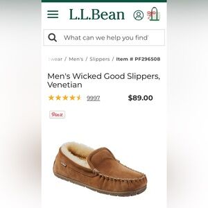 L.L. Bean Men's Wicked Good Venetian Slippers - Brown